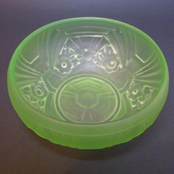 (image for) Jobling #6000 Art Deco Uranium Green Glass Flower Bowl/Dish