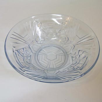 (image for) Jobling #6000 1930's Blue Art Deco Glass Flower Bowl