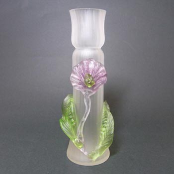 (image for) Kralik Art Nouveau Bohemian Glass Applied Flower Vase