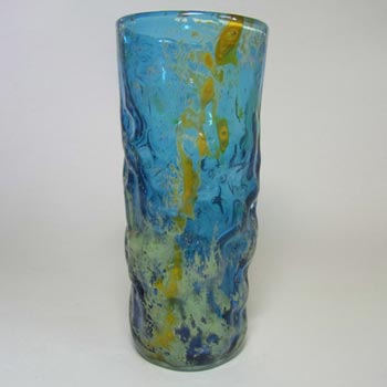 (image for) Mdina 'Blue Summer' Maltese Bark Textured Glass Vase
