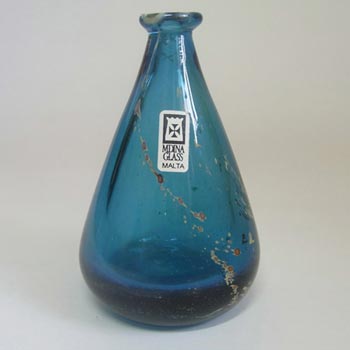 (image for) Mdina 'Blue Summer' Maltese Glass Vase - Labelled