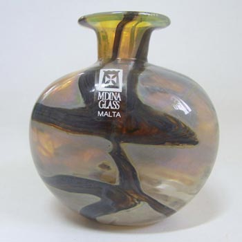 (image for) Mdina 'Earthtones' Maltese Sandy Glass Vase - Signed & Labelled