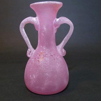 (image for) Murano Italian Pink Glass 'Scavo' Vase, Labelled