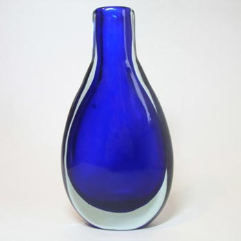 (image for) Large Vintage Chinese Blue Cased Glass Vase