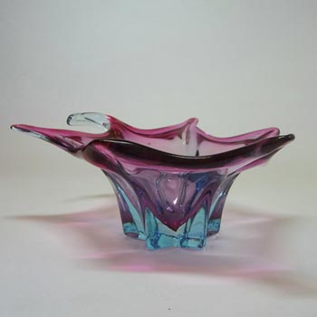 (image for) Cristallo Venezia CCC Murano Pink + Blue Sommerso Glass Bowl