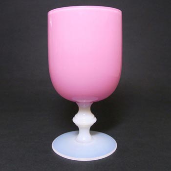 (image for) Italian Empoli or French Pink & Opaline/Opalescent Glass Goblet