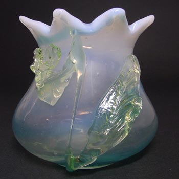 (image for) Victorian 1890's Opalescent Vaseline/Uranium Glass Vase