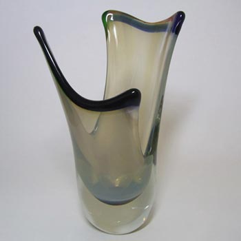(image for) Large Opalescent Czech Organic Glass Sculpture Vase
