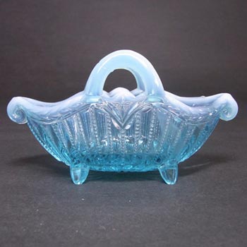 (image for) Henry Greener 1900's Victorian Blue Pearline Glass Bowl