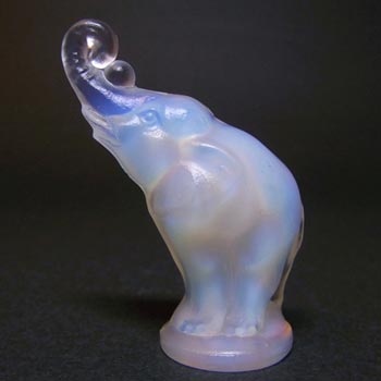 (image for) Sabino Signed French Opalescent Glass Elephant Sculpture