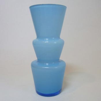 (image for) Lindshammar / Alsterbro Swedish Blue Hooped Glass Vase