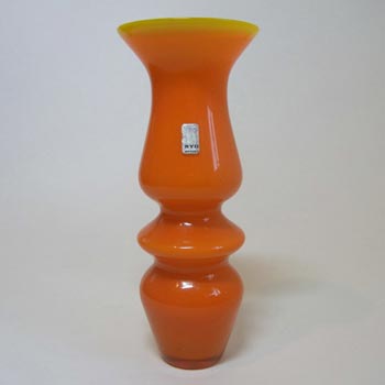 (image for) Ryd Swedish / Scandinavian Orange Glass Hooped Vase - Label