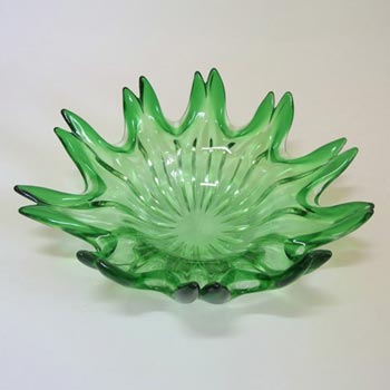 (image for) Murano/Czech/USA? Green Glass Organic Sculpture Bowl