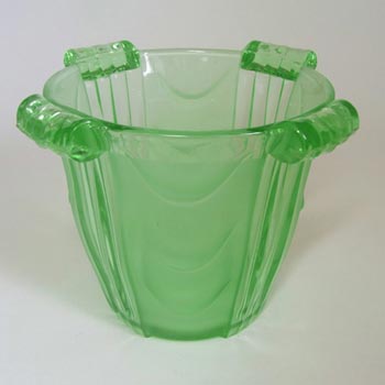 Stölzle #19682 Czech Art Deco 1930's Green Glass Celery Vase