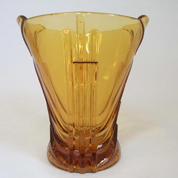 (image for) Stölzle Czech Art Deco 1930's Amber Glass Vase