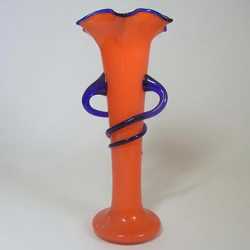 (image for) Welz Czech Art Deco Red & Blue Tango Glass Vase