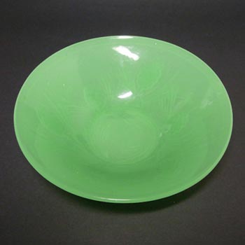 (image for) Jobling #5000 Art Deco Uranium Jade Green Glass Fircone Bowl