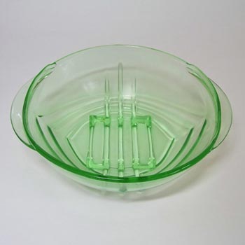 (image for) Stölzle Czech Art Deco 1930's Uranium Green Glass Bowl