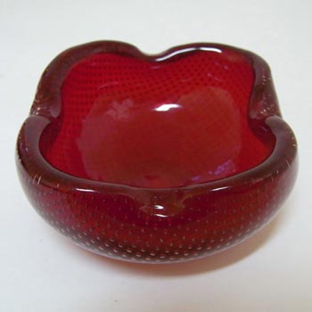 (image for) Venini Murano Red Glass Bubble Bowl by Carlo Scarpa