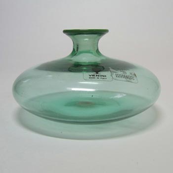 (image for) Venini Murano Turquoise Glass Vase - Signed + Labelled