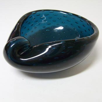 (image for) Venini Murano Blue Glass Bubble Bowl - Acid Stamp