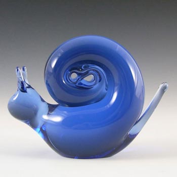 Wedgwood British Blue Glass Snail Paperweight RSW268