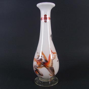 (image for) LABELLED Chinese 'Lotus Flower / Snowflakes' Vase by Dalian Glass Co