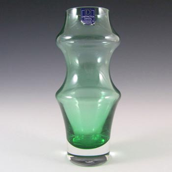 (image for) Dartington Hooped Green Cased Glass Vase - Labelled