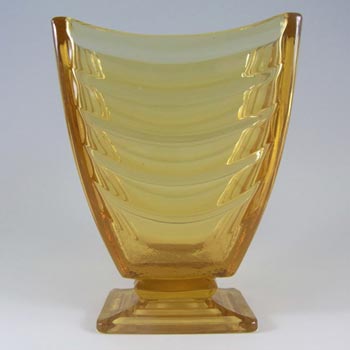 (image for) Sowerby #2617 Art Deco 1930's Amber Pressed Glass Vase