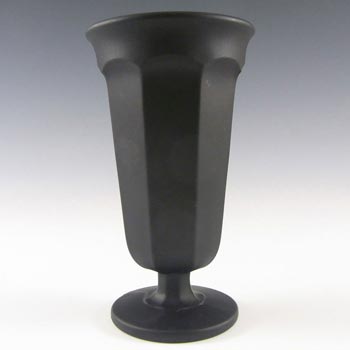 (image for) Davidson Art Deco 1930's Jet Black Glass Vase #1