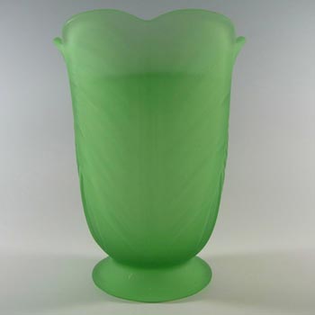 (image for) Bagley #3025 Art Deco Uranium Green Glass 'Tulip' Vase