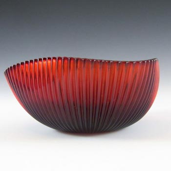 Gullaskruf Ruby Red Glass 'Reffla' Bowl by Arthur Percy