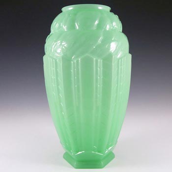 (image for) Jobling #B1 RARE 1930's Art Deco Uranium Glass 'Lambton' Vase