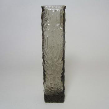 (image for) Davidson 70s British Smoky Bark Textured Glass "Luna" Vase