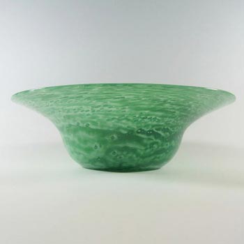 (image for) Nazeing Large Clouded Mottled Green Bubble Glass Bowl 86/1