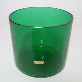 Pukeberg Swedish Green Glass Vase - Labelled