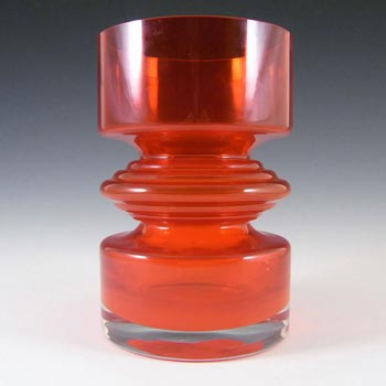 (image for) Riihimaki #1442 Riihimaen Nanny Still Red Glass 'Tiimalasi' Vase