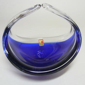 (image for) Ryd 1970's Swedish Blue Cased Glass Bowl - Labelled