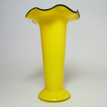 (image for) Czech/Bohemian 1930's Yellow & Black Tango Glass Vase
