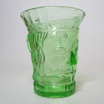(image for) Czech? Art Deco Uranium Glass Kings Head Face Tankard
