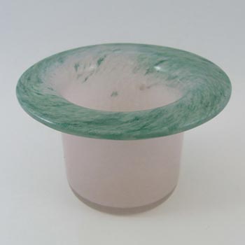 (image for) Vasart Signed Green + White Mottled Glass Bowl B033