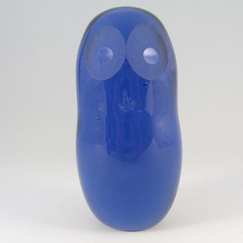 Wedgwood British Blue Glass Owl Paperweight RSW140