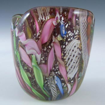 (image for) AVEM Murano Zanfirico Bizantino / Tutti Frutti Red Glass Vase