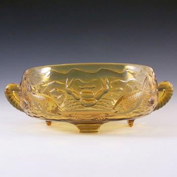 (image for) Bagley #3000 Art Deco Amber Glass 'Marine' Bowl