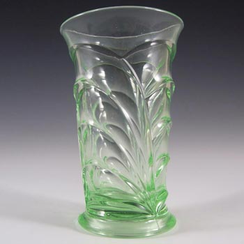 (image for) Bagley #3153 Art Deco Vintage Green Glass 'Osprey' Vase