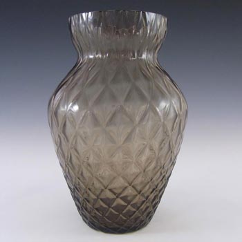 (image for) Borske Sklo 1950's Smoky Glass Optical 'Caro' Vase
