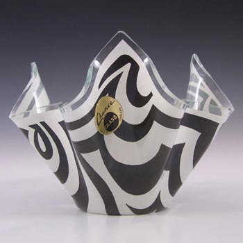 Chance Brothers Black Glass 'Psychedelic' Handkerchief Vase