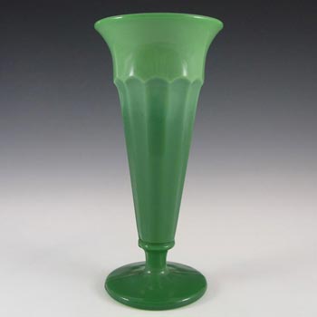 (image for) Davidson Art Deco 8.5" Jade Green Glass Vase #50