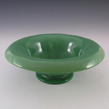 (image for) Davidson Art Deco Jade Green Glass Bowl #S/696D