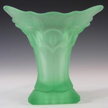 Bagley #2832 Art Deco Uranium Green Glass 'Salisbury' Vase